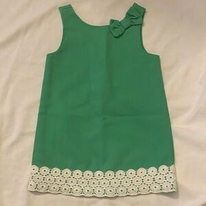 Janie and Jack Green Dress with Lace Hem